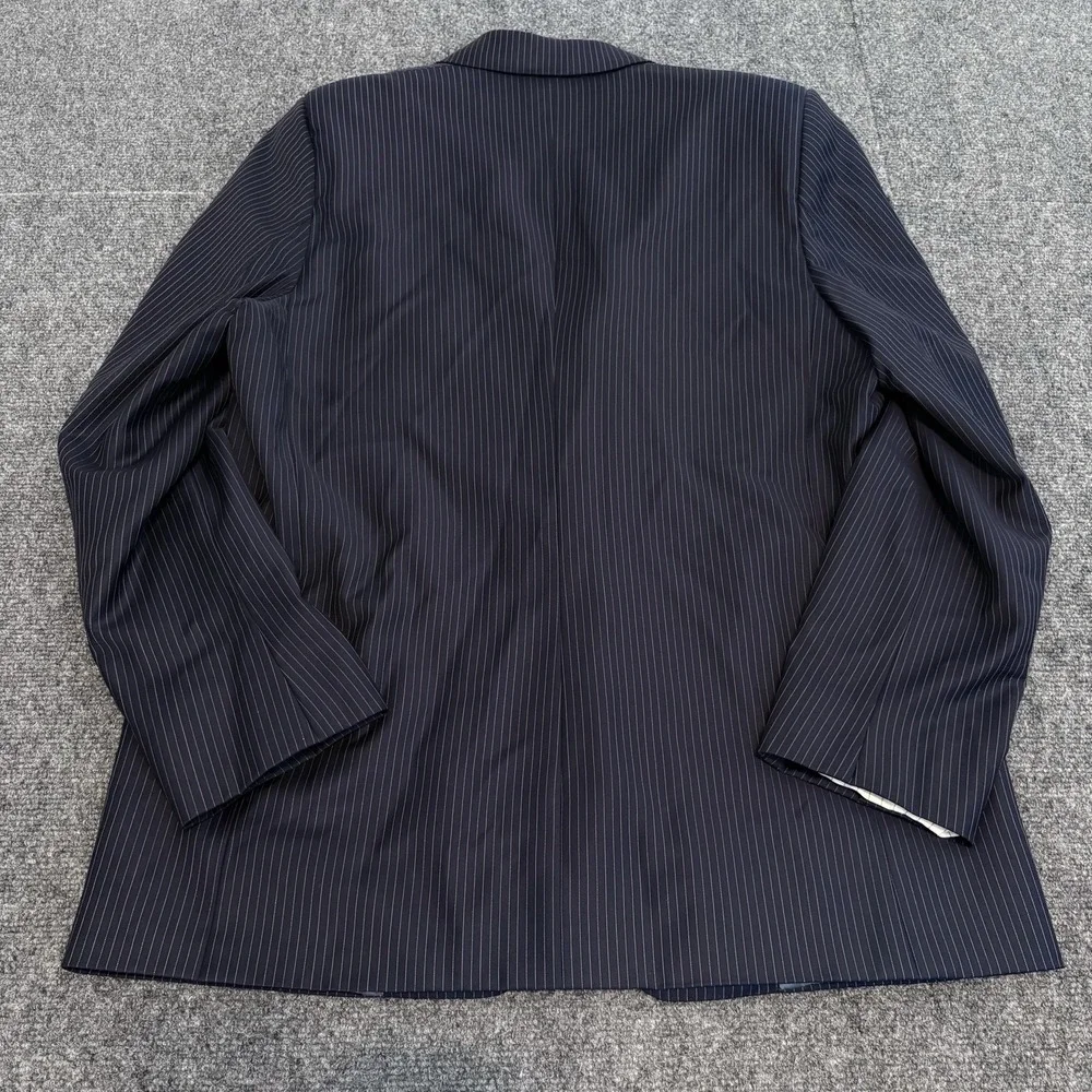 Ermenegildo ZEGNA Trofeo Blue Wool Lined Pinstripe Coat Blazer‎ Jacket Men Sz 45
